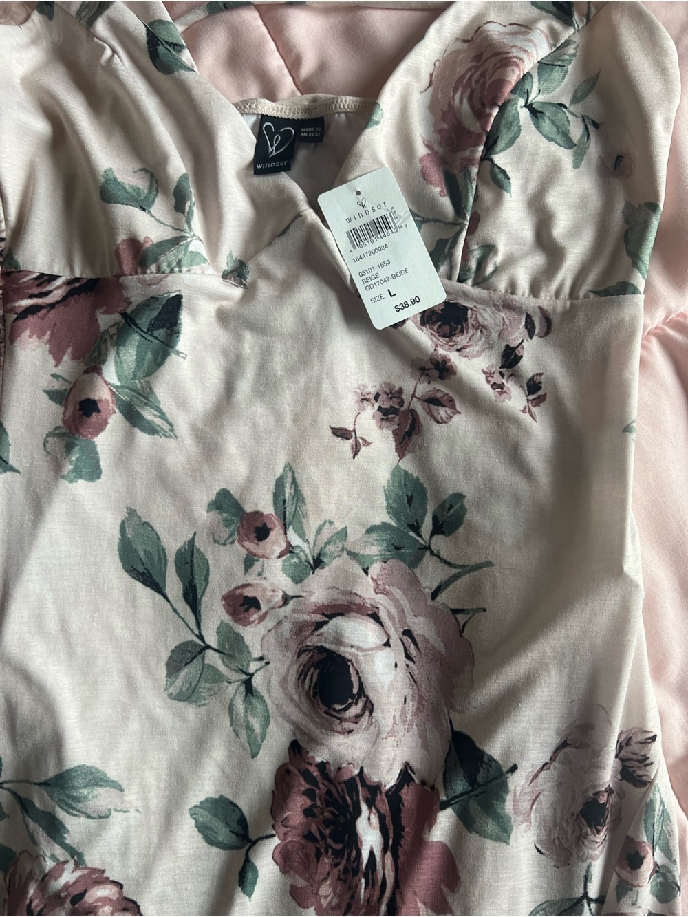 Windsor Blush Pink Floral Sweetheart Dress